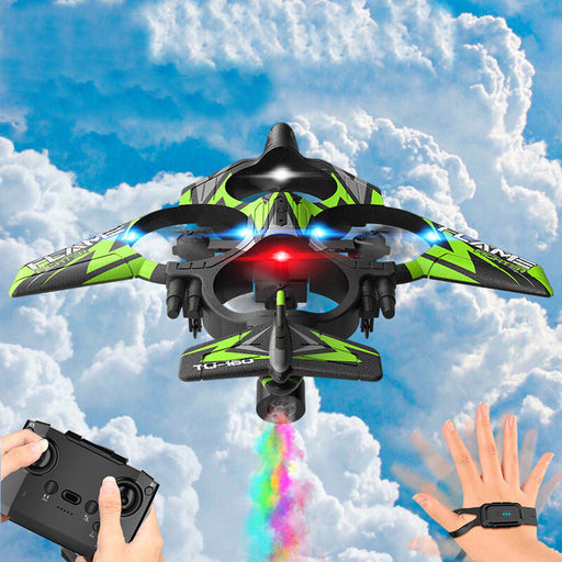 TU-160 Fighter 2.4G One Key Spray Gravity Sensor EPP RC Airplane Quadcopter Glider With LED Light-RC Toys China-RC Toys China