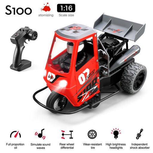 S100 Three Wheel Light Spray 1:16 Remote Control Motorcycle Stunt Drift High-speed Racing-RC Toys China-RC Toys China