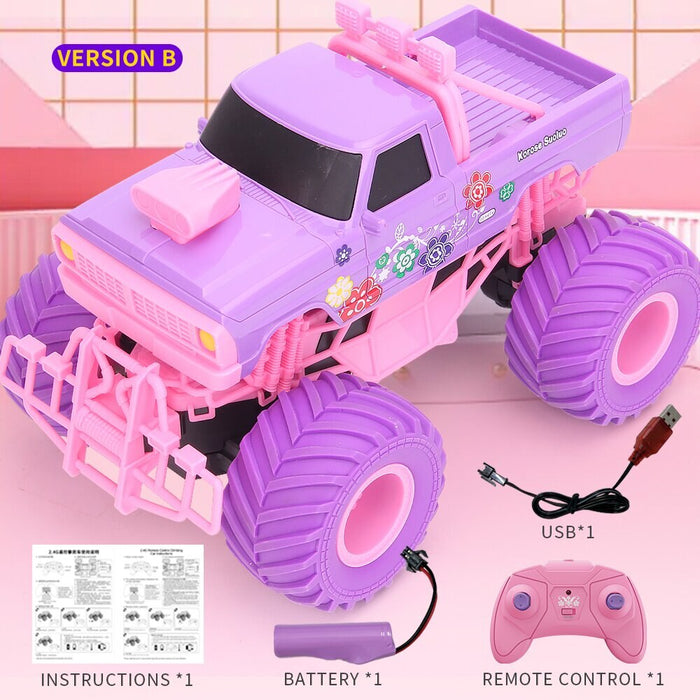 Q157 Climbing Car 2.4G Barbie Color Series Off-road Toy Car Beetle Shape Rechargeable Remote Control Car Girl's Toys-RC Toys China-B-Pickup-RC Toys China