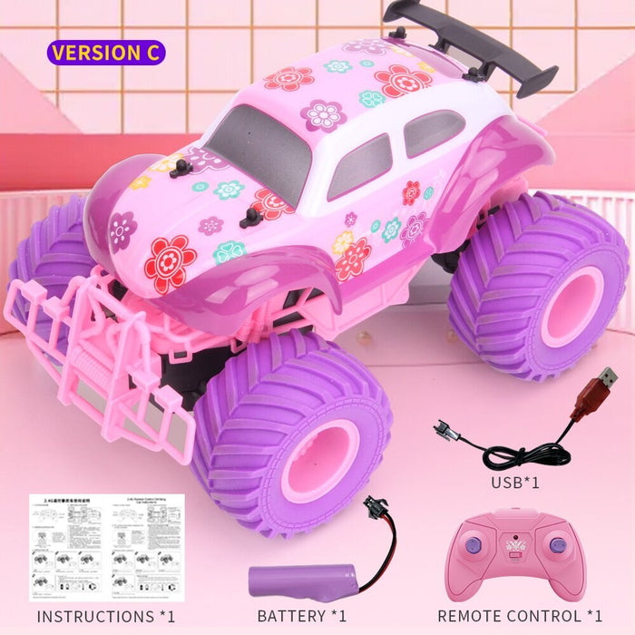 Q157 Climbing Car 2.4G Barbie Color Series Off-road Toy Car Beetle Shape Rechargeable Remote Control Car Girl's Toys-RC Toys China-C-Beetle-RC Toys China