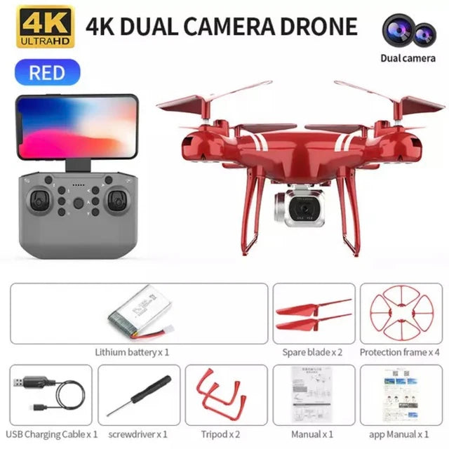 KY101 Drone 4K Camera HD WIFI Transmission GPS Fpv Drones Air Pressure Fixed Height Four-axis Aircraft-RC Toys China-with dual camera-RC Toys China