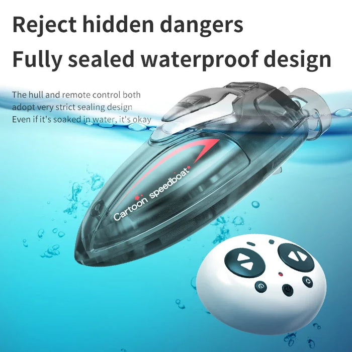 C166 Mini Stunt Remote-controlled Boat With Variable Lighting Waterproof and Charging Ship Model Toys