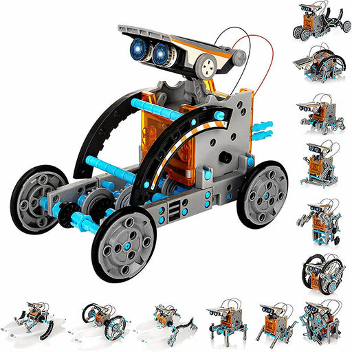 SolarFun 13-in-1 STEM Solar Power Car Smart DIY Education Robot Science Experiment Toys-RC Toys China-gray-RC Toys China