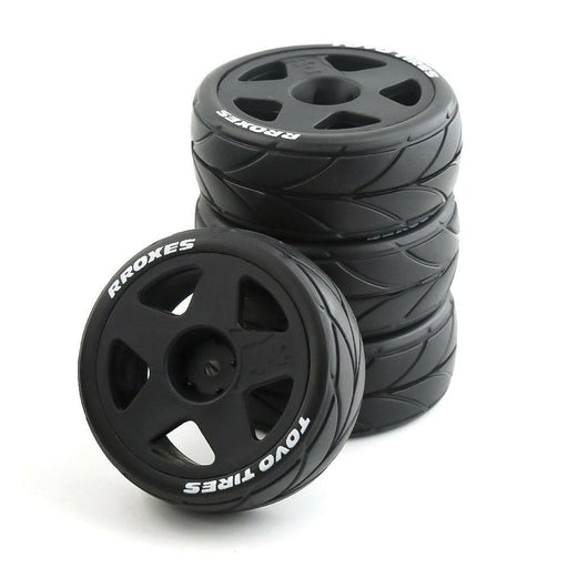 4PCS Rally Drift On-Road Tires Wheels 12mm Hex for 1/10 HPI KYOSHO TAMIYA TT02 Wltoys 144001 144010 124017 124018 124019-RC Toys China-black-RC Toys China