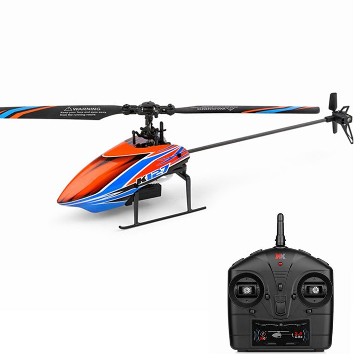 XK K127 4CH 6-Axis Gyro Altitude Hold Flybarless RC Helicopter RTF-RC Toys China-with 1 Battery-RC Toys China
