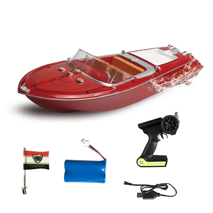 HUIQI SK1 RTR 2.4G 25km/h RC Boat Remote Control Racing Ship Waterproof Wood Speedboat Toys Vehicle Retro Models-RC Toys China-RC Toys China