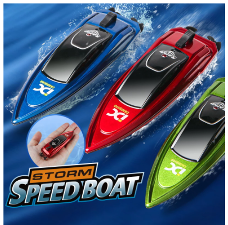 Mini RC Boat 5km/h Radio Remote Controlled High Speed Ship with LED Light Palm Boat Summer Water Toy Pool Toys Models Gifts-玩具-RC Toys China-RC Toys China