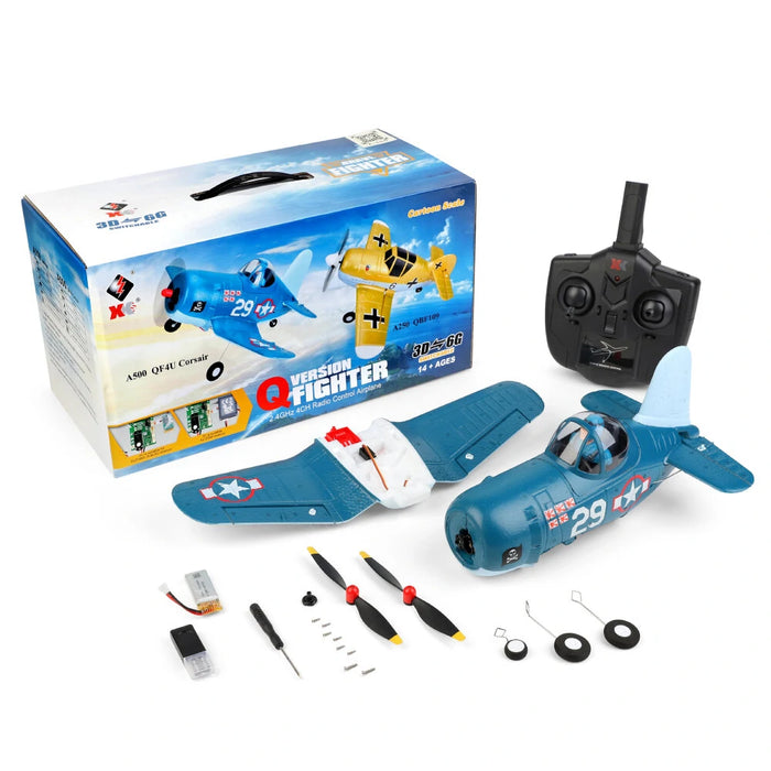 XK A500 Cartoon F4U 350mm Wingspan 2.4GHz 4CH 6-Axis Gyro 3D/6G Switchable EPP RC Airplane RTF for Beginner - One Battery-rc plane-RC Toys China-RC Toys China