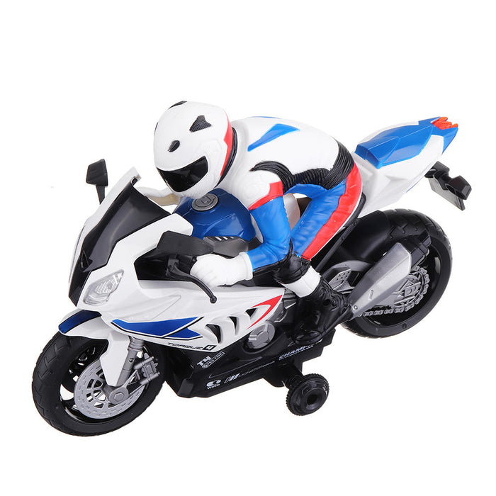 2.4G Rotate 360° RC Car MotorCycle Vehicle Model Children Toys With Music-RC Toys China-Blue-RC Toys China