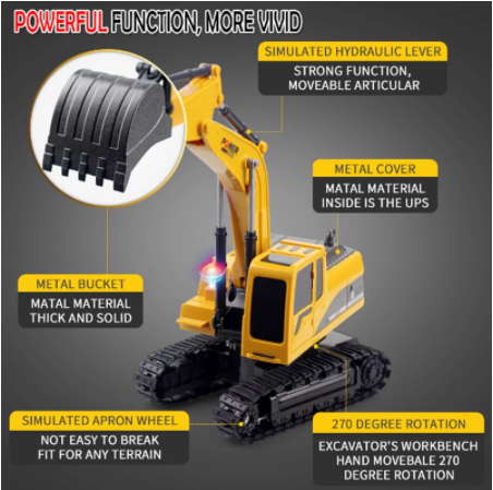 RC Truck 6CH Excavator Backhoes Bulldozer Digger Alloy Remote Control Engineering Vehicle Model Electronic Kids Hobby Toys-玩具-RC Toys China-RC Toys China