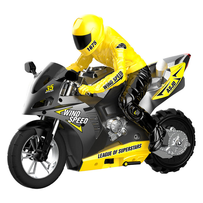 HC-801 2.4G 35CM RC Motorcycle Stunt Car Vehicle Models RTR High Speed 20km/h 210min Use Time-RC Toys China-Yellow-RC Toys China