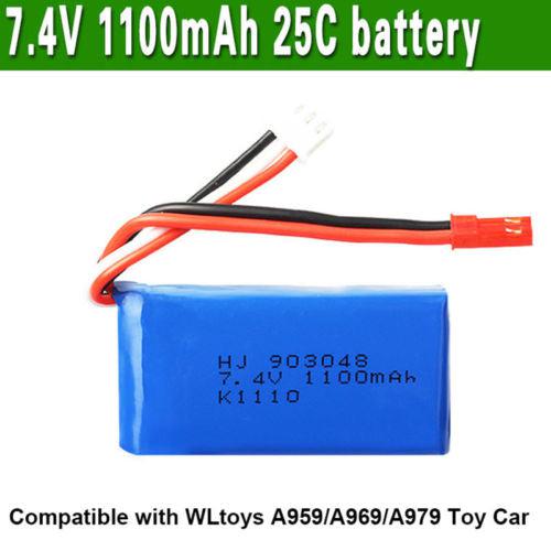 7.4V 1100mAh Rechargeable Li-po Battery for WLtoys A959/A969/A979 RC Car-battery-ZHENDUO-RC Toys China