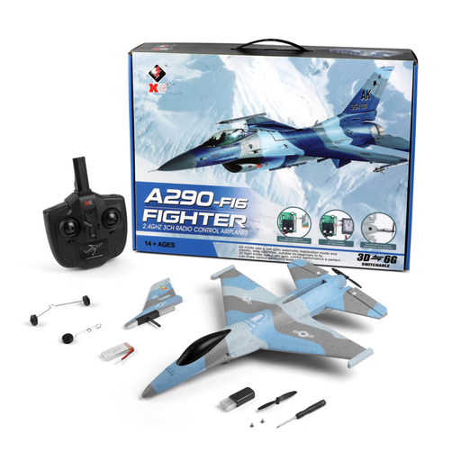 XK A290 F16 Fighter 320mm Wingspan 2.4G 3CH 3D/6G System EPP RC Airplane Beginner RTF-RC Toys China-RC Toys China