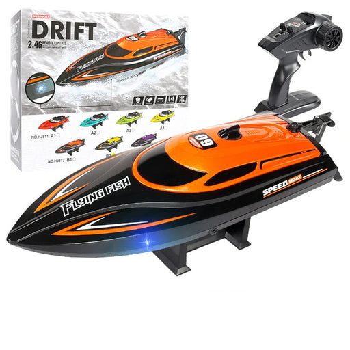 HXJRC HJ812 2.4G 4CH RC Boat High Speed LED Light Speedboat Waterproof 25km/h Electric Racing-RC Toys China-orange-RC Toys China