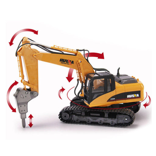 HuiNa 560 2.4G 1/12 16 Channels Metal RC Excavator Broken Disassemble Charging RC Car Model Toys-RC Toys China-RC Toys China