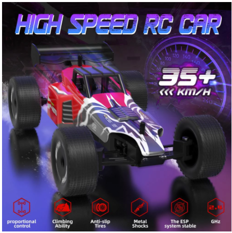 1/24 2CH 2.4GHz Full Proportional High Speed RC Car Racing Remote Control Model Vehicle 35KM/h Off Road Truck Kid Toy Gifts JY88-玩具-RC Toys China-RC Toys China