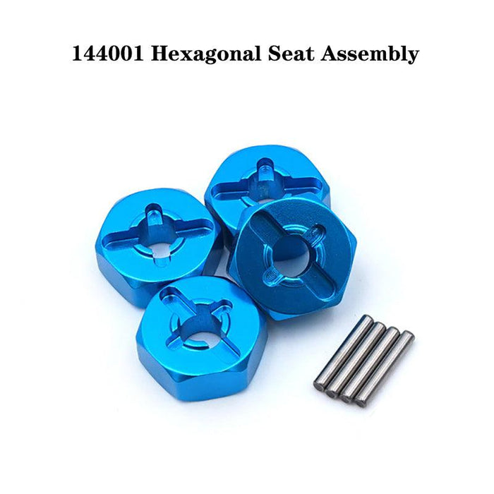 WLtoys 144001 1/14 RC Car Blue Upgrade Metal Spare Parts Swing Arm Wheel Steering Cup Tie Rod Kit Differential Accessories-rc accessory-ZHENDUO-RC Toys China
