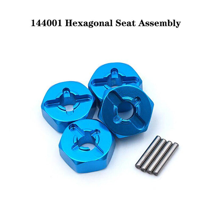 WLtoys 144001 1/14 RC Car Blue Upgrade Metal Spare Parts Swing Arm Wheel Steering Cup Tie Rod Kit Differential Accessories-rc accessory-ZHENDUO-18022 1266-RC Toys China