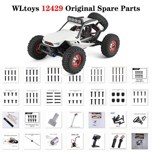 Wltoys 12429 Original Parts 12428 RC Car Spare Part Screw Differential Servo Nut Motor Shell Receiver-rc accessory-ZHENDUO-RC Toys China
