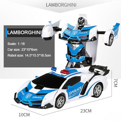 RC Deformation Transform Car Robot One Button Transformation 1:18 2.4G-rc car-ZHENDUO-Police car-RC Toys China