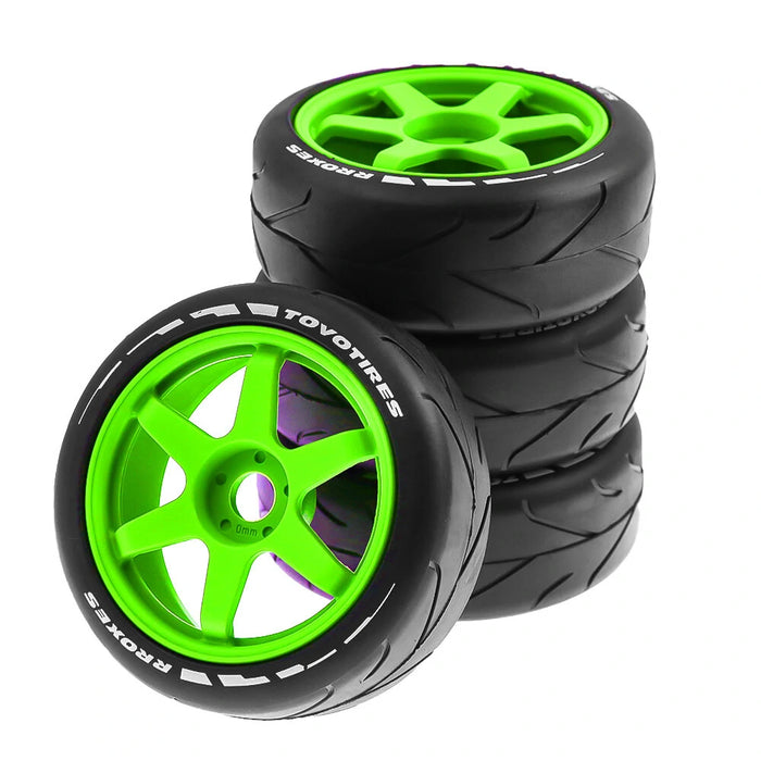 4PCS Rally On-Road Tires Wheels 17mm Hex for ARRMA ZD Racing HSP HNR X3GT 1/7 1/8 RC Car-RC Toys China-green-RC Toys China