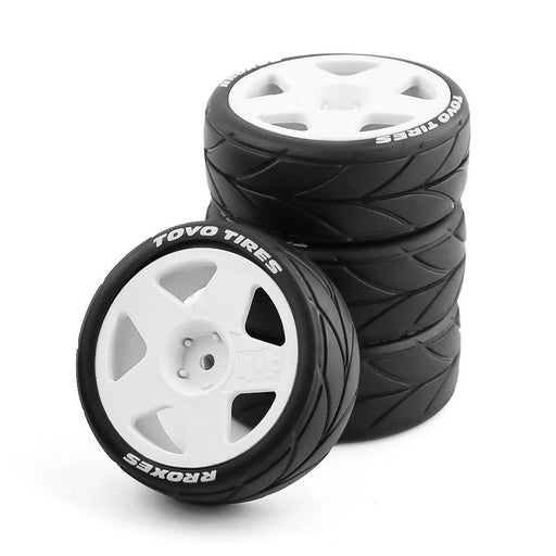 4PCS Rally Drift On-Road Tires Wheels 12mm Hex for 1/10 HPI KYOSHO TAMIYA TT02 Wltoys 144001 144010 124017 124018 124019-RC Toys China-white-RC Toys China