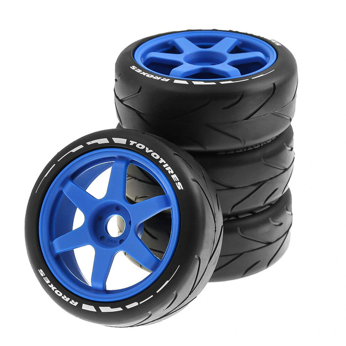 4PCS Rally On-Road Tires Wheels 17mm Hex for ARRMA ZD Racing HSP HNR X3GT 1/7 1/8 RC Car-RC Toys China-blue-RC Toys China