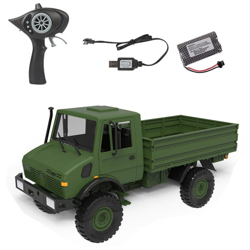 LDR/C LD-P06 1/12 2.4G RWD RC Car Unimog 435 U1300RC w/ LED Light Military Climbing Truck Full Proportional Vehicles Models Toys-rc car-RC Toys China-Army Green-RC Toys China