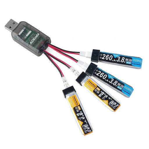 AOKoda CX405 4CH Micro USB Battery Charger For 1S E010 Tiny Whoop Lipo LiHV Battery-RC Toys China-RC Toys China